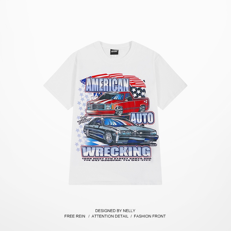 Áo thun ngắn tay Nelly in hình " AMERICAN AUTO WRECKING " áo phông