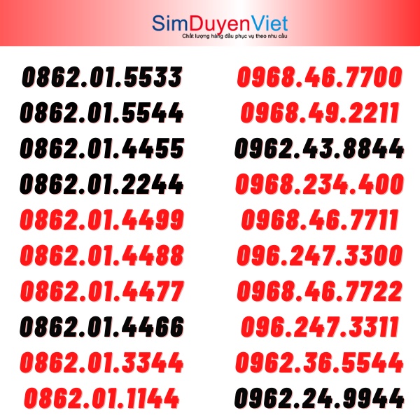 Sim số đẹp đầu 09 hỗ trợ đăng ký chính chủ