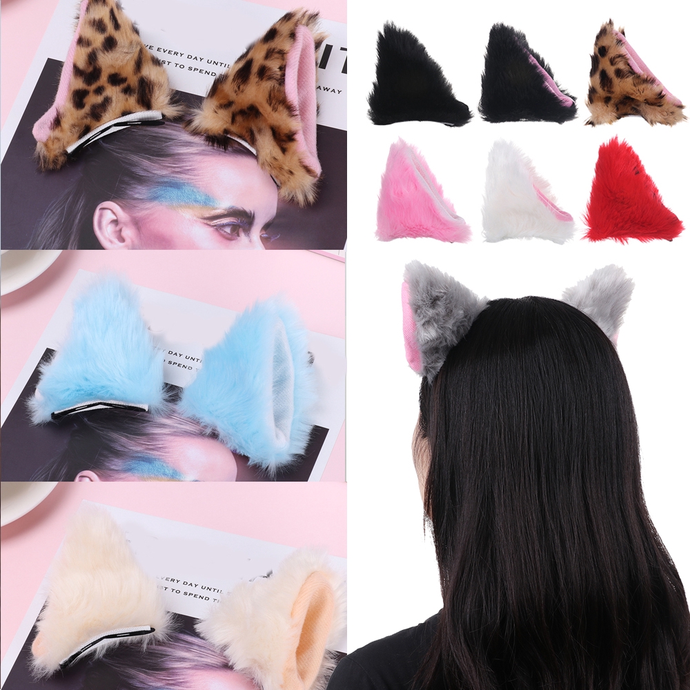 Kẹp tóc hình tai mèo nhồi bông dùng hóa trang cosplay phù hợp cho hộp đêm