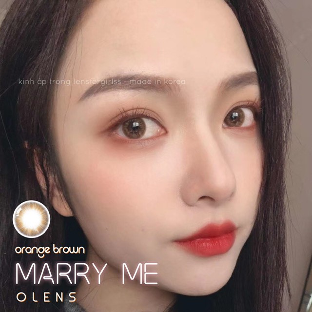 <Có sẵn> Kính áp tròng MARRY ME ORANGE BROWN của Olens (Hsd 3-6 tháng)