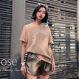 Áo thun quảng châu in chữ dập phồng vải cotton siêu mát