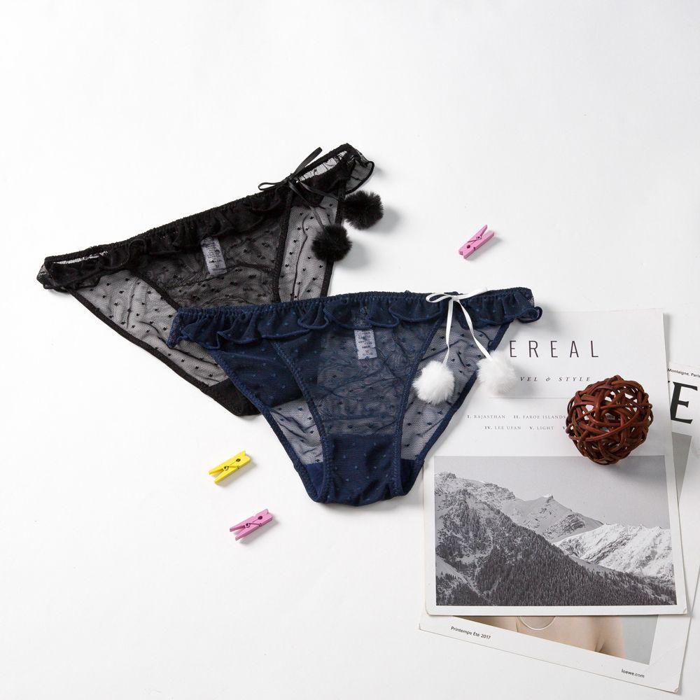 Quần Lót Lọt Khe Phối Ren Nhún Bèo Thời Trang Quyến Rũ Cho Nữ