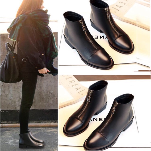 Bốt nữ cổ lửng phong cách hàn 7077 | BigBuy360 - bigbuy360.vn