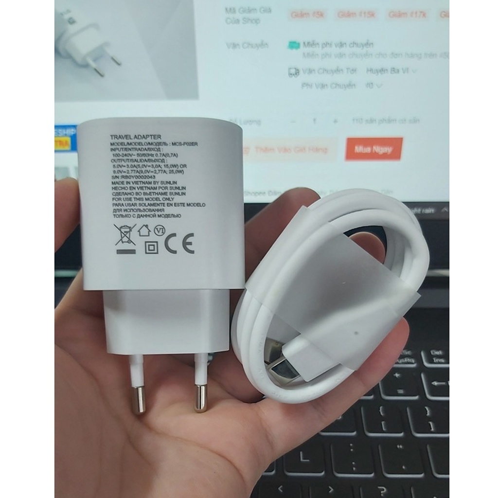 Củ sạc nhanh LG 25W dành cho V60 ThinQ, V50, V20. G8, G5...sạc nhanh Quick Charge 3.0 - Hàng Chính hãng