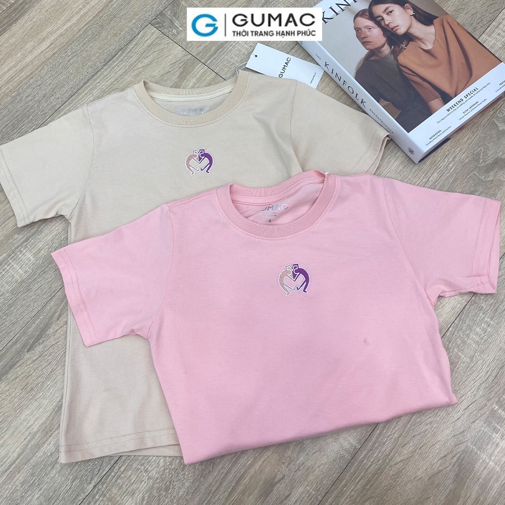 Áo thun bé cotton thêu hình GUMAC ATKC05074