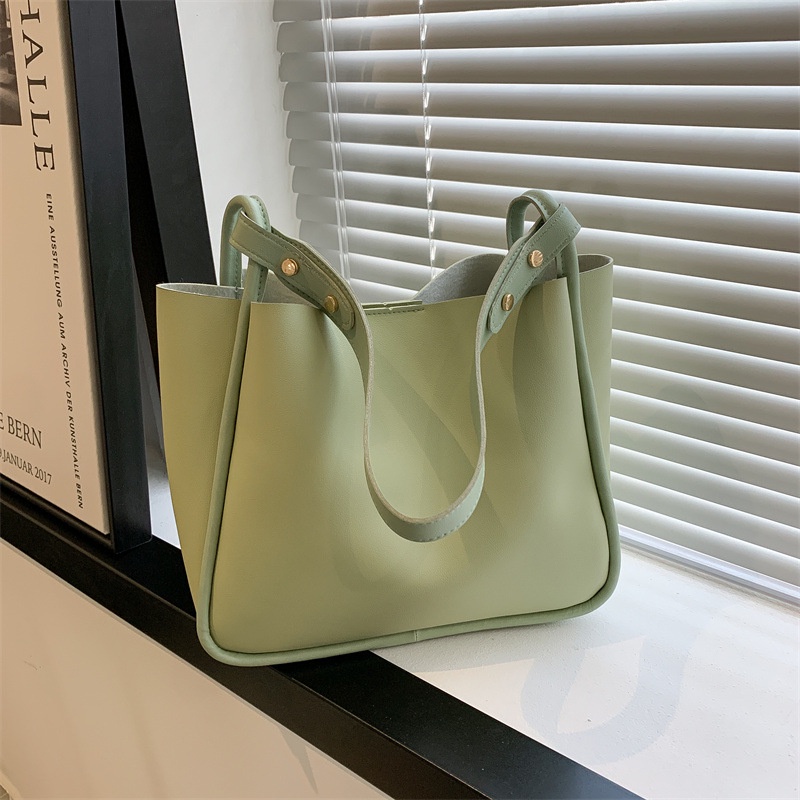 Túi tote Màu Trơn Cỡ Lớn 2022 Thời Trang Phương Tây Đơn Giản Cho Nữ