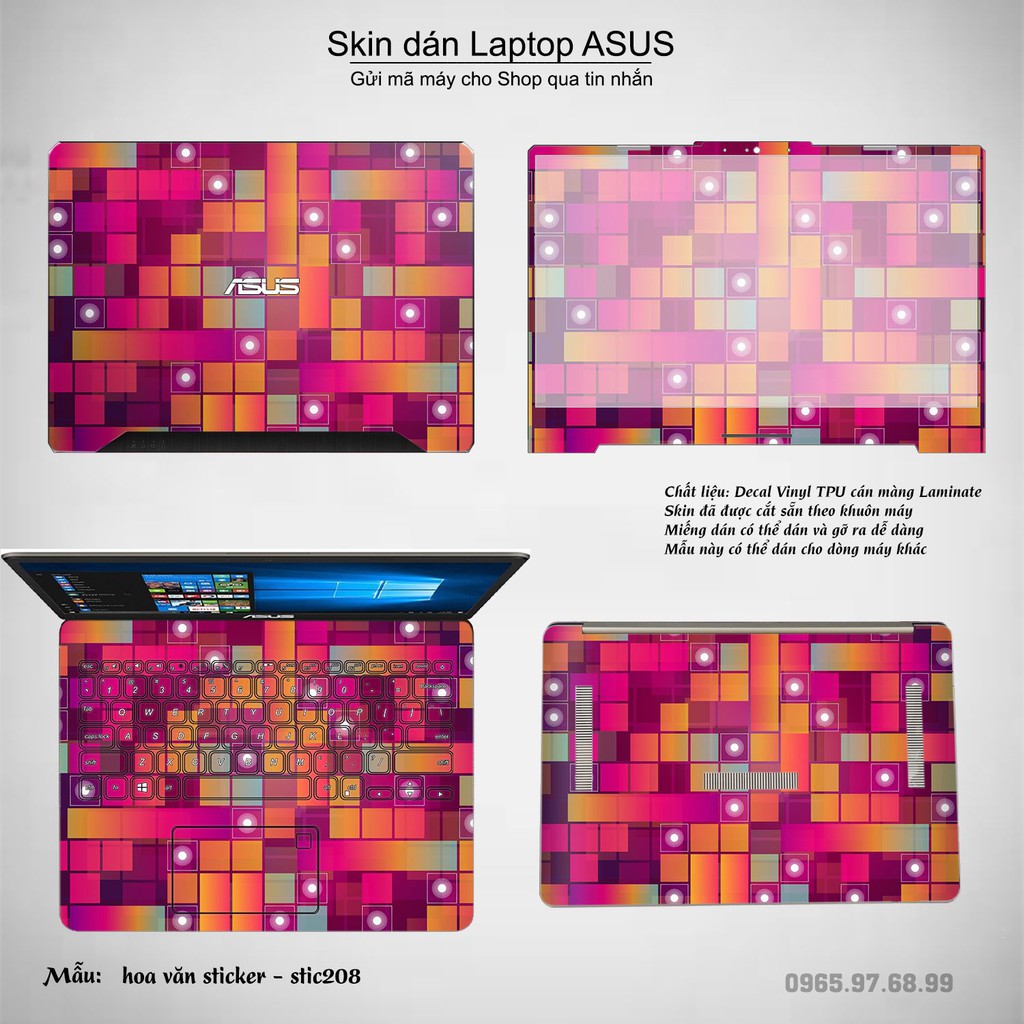 Skin dán Laptop Asus in hình Hoa văn sticker _nhiều mẫu 34 (inbox mã máy cho Shop)