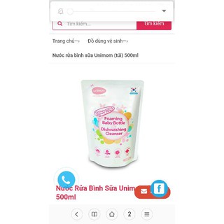 Nước rửa bình sữa Unimom UM871197 (túi) 500ml