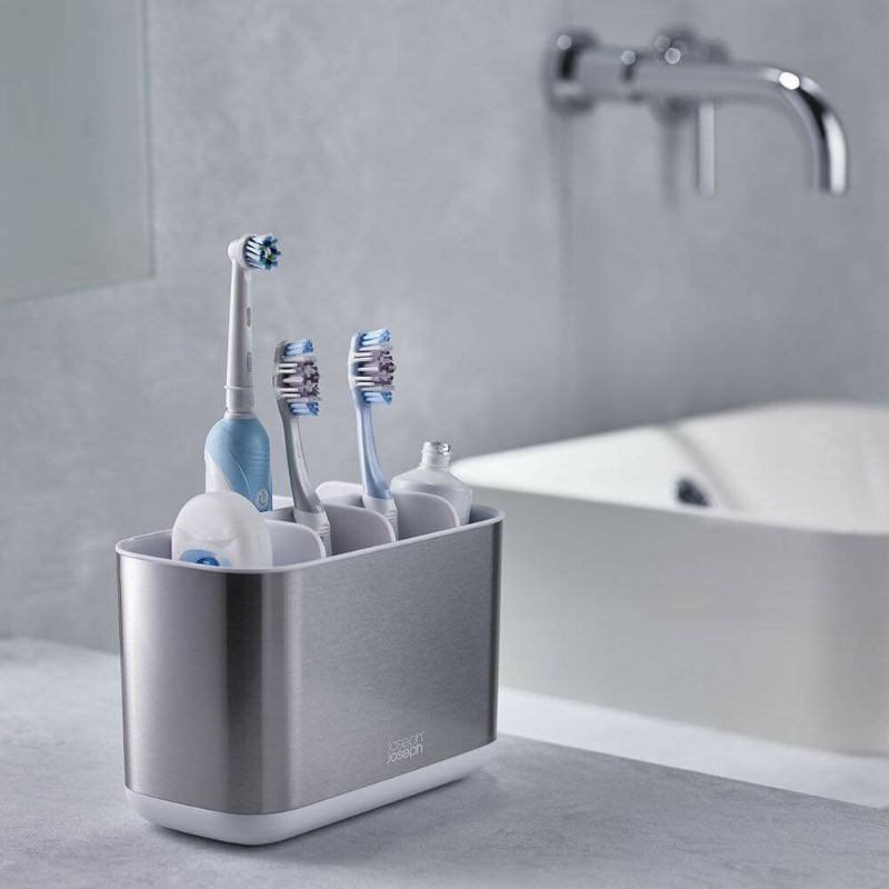 SET BÌNH ĐỰNG NƯỚC RỬA TAY VÀ KHAY ĐỰNG BÀN CHẢI, KEM ĐÁNH RĂNG JOSEPH INOX