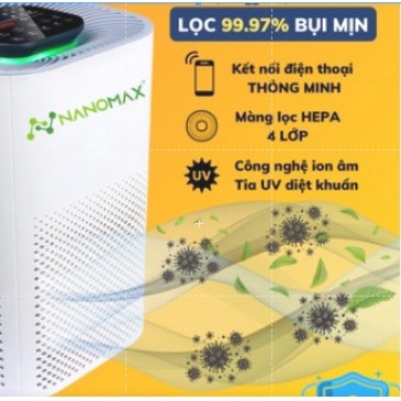 Máy Lọc Không Khí  A-01,Bộ Lọc HEPA 4 Lớp Màn Hình Cảm Ứng Tích Hợp Điện Thoại-