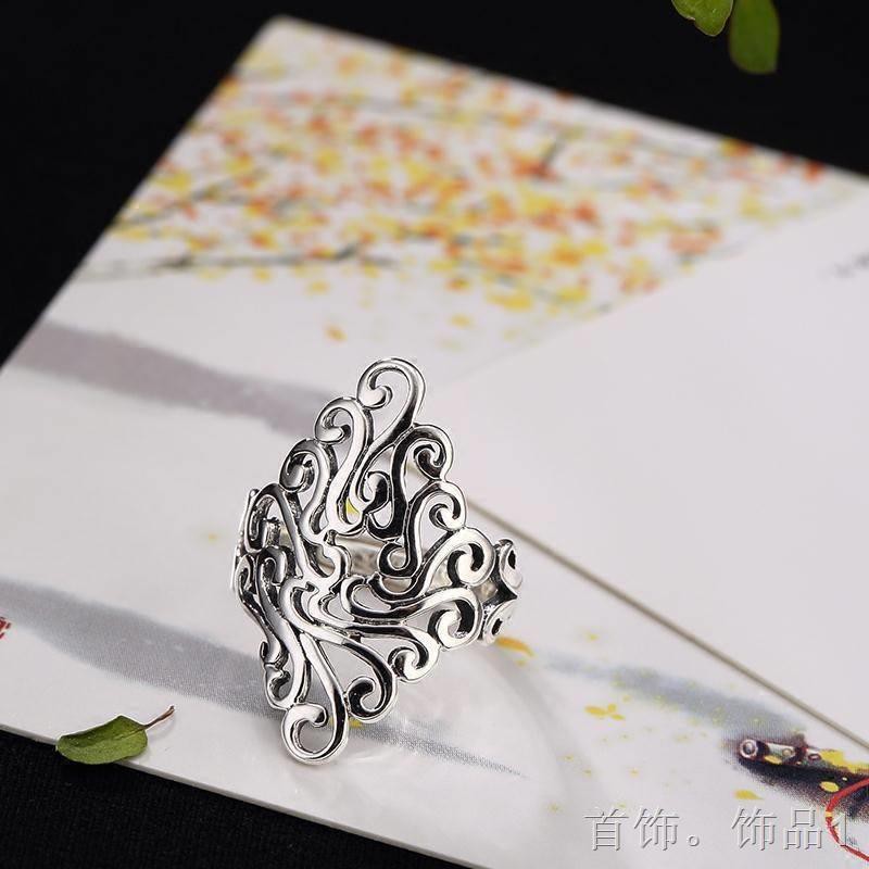Thời trang mới và phong cách nóng bỏng cá tính của Bao Shina Phiên bản Hàn Quốc nhẫn bạc nữ mẫu kim cương cổ điể