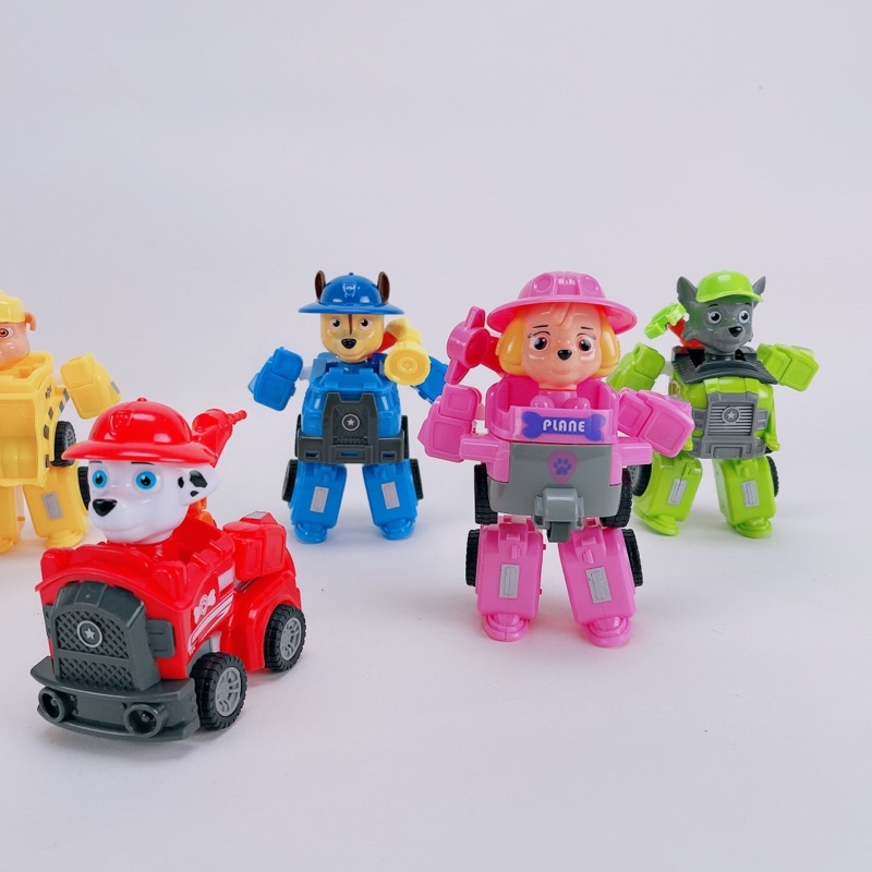 Bộ Đồ Chơi Mô Hình Nhân Vật Chó Cứu Hộ Pawpatrol-Set 6 Chó Biến Hình Robot Độc Đáo