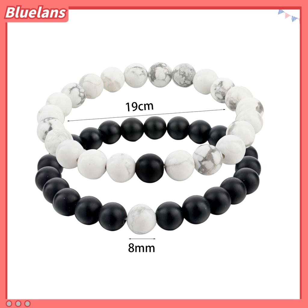 Set 2 Vòng Tay Cặp Đôi Khoảng Cách Dài 8mm Thời Trang 48h