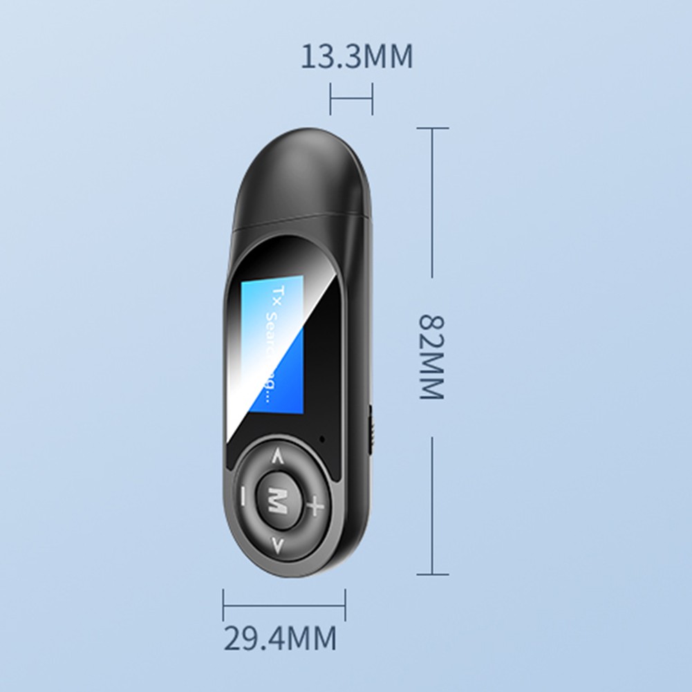 ❁Rondaful❁Bluetooth Transmitter and Receiver 2 in 1 Multifunction Portable USB Bluetooth 5.0 Adapter with Display for PC TV Headphones