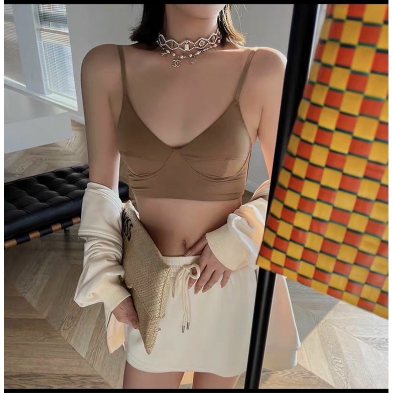 Áo Bralette Trơn Dáng Basic Có Sẵn Mút