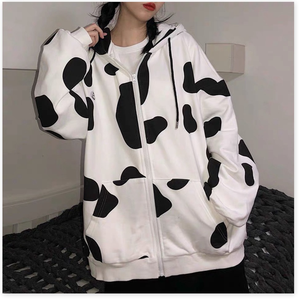 ÁO KHOÁC NỈ DÂY KÉO BÒ LOANG SIÊU CUTE HỘT ME CHO CẢ NAM VÀ NỮ ĐỀU MẶC ĐƯỢC