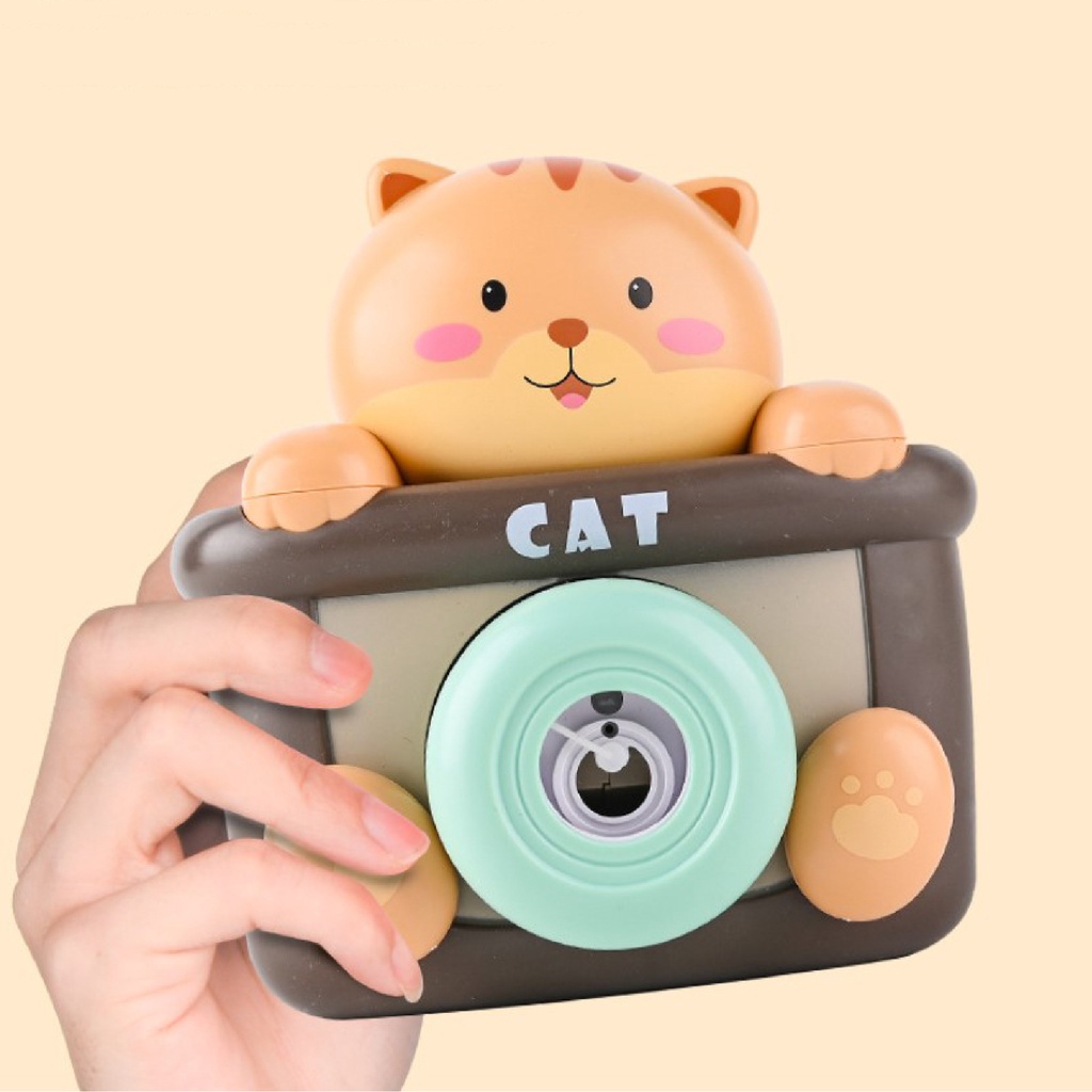 Đồ Chơi Máy Chụp Ảnh Thổi Bong Bóng Xà Phòng Có Nhạc Hình Chú Mèo Đáng Yêu Nhựa ABS An Toàn Gtoys