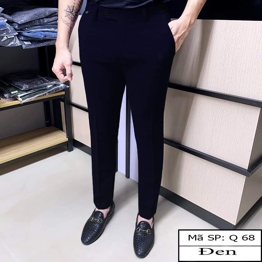 Quần âu nam Ikemen chất vải tuyết mưa co giãn 4 chiều,Quần tây nam vải dày không bai màu ống côn dáng Hàn Quốc