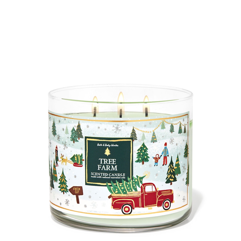 Nến thơm Bath and Body Works TREE FARM 3 bấc