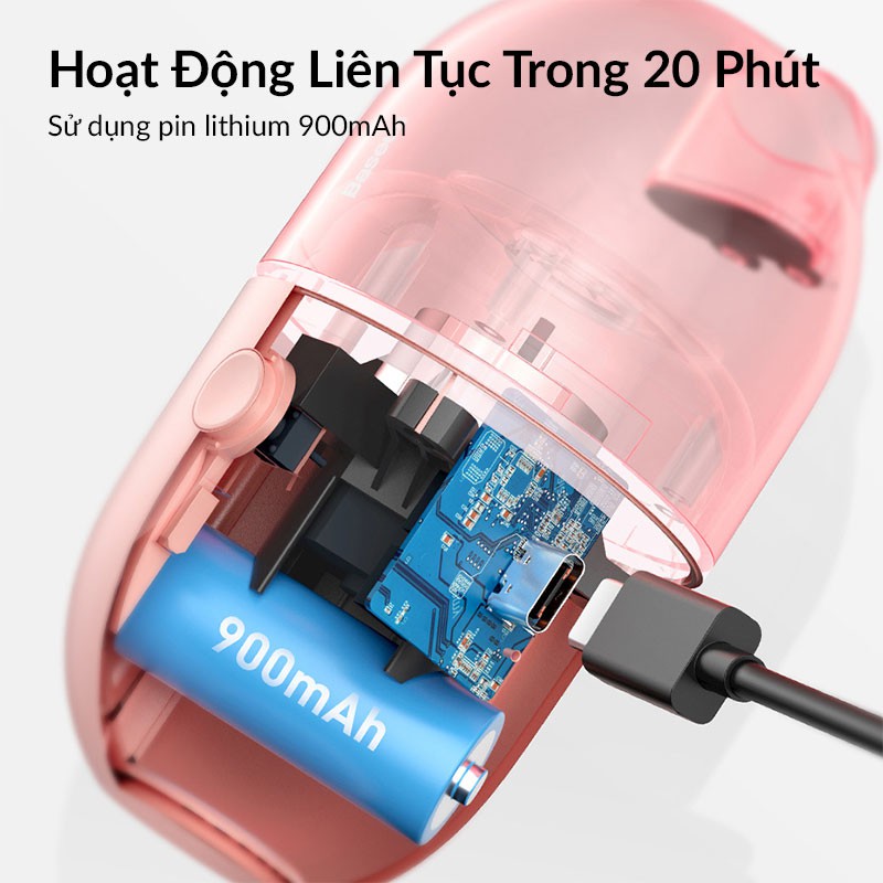 Máy Hút Bụi Mini Baseus C2 Desktop Capsule Vacuum Cleaner Nhỏ Gọn, Lực Hút Mạnh 1000Pa, Pin Sạc 900mAh, Màn Lọc 3 Lớp | BigBuy360 - bigbuy360.vn