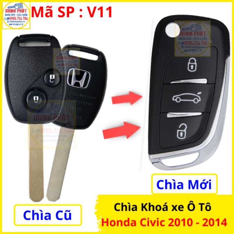 Làm Chìa khoá xe Ô tô Honda Civic đời 2010 đến 2014