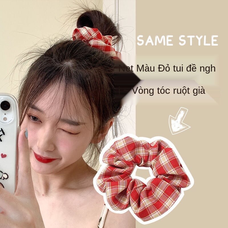 Dây Buộc Tóc Họa Tiết Sọc Caro Thời Trang Giản Dị Cho Nữ