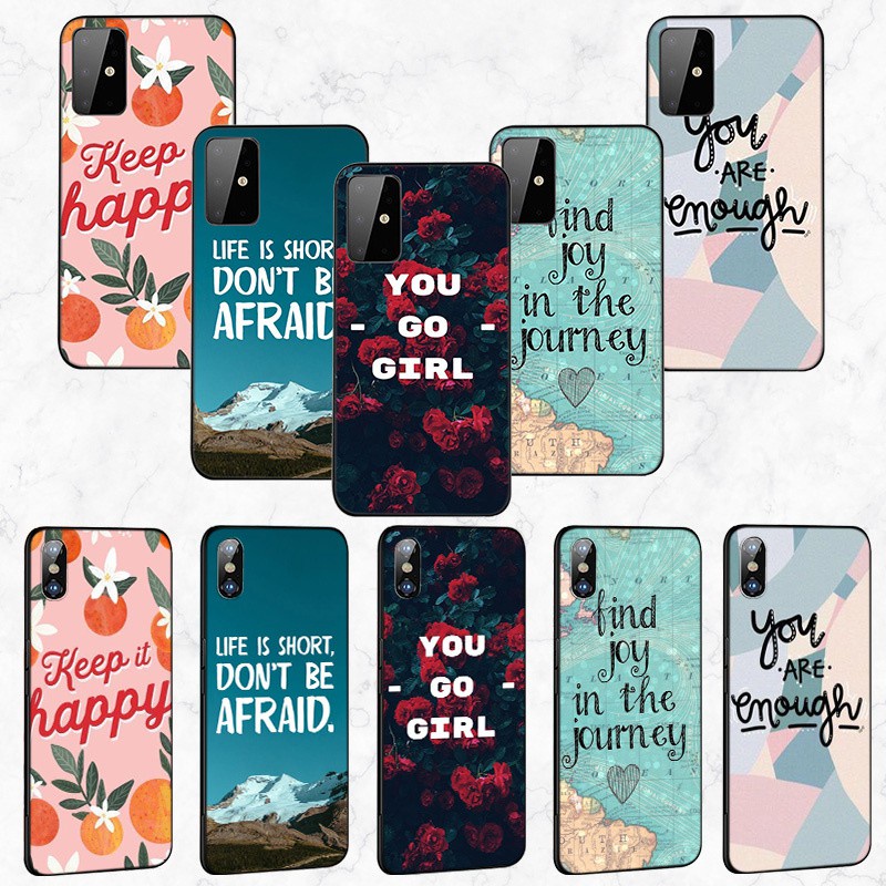 Samsung Galaxy S10 S9 S8 Plus S6 S7 Edge S10+ S9+ S8+ Soft Silicone Cover Phone Case Casing GR58 Inspirational Quotes Printed