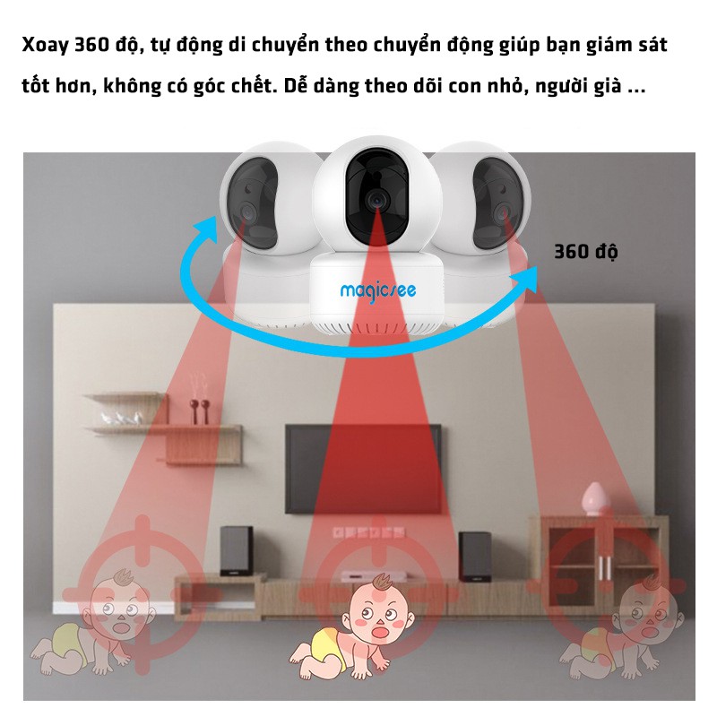 [Mã SKAMPUSHA7 giảm 8% đơn 250k]Camera giám sát không dây wifi Magicsee SA300 Cmos 3.0 - Độ phân giải 2K | BigBuy360 - bigbuy360.vn