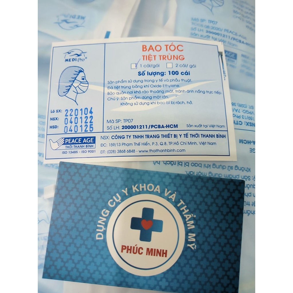 Bao Tóc Phẫu Thuật TIỆT TRÙNG Thời Thanh Bình  - Kiểu Dáng: Nón Tròn