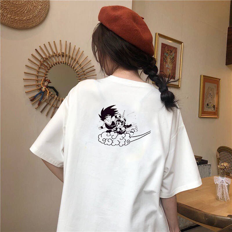 Áo thun tay lỡ nữ form rộng goku cưỡi mây form rộng vải dày mịn 2020T1877
