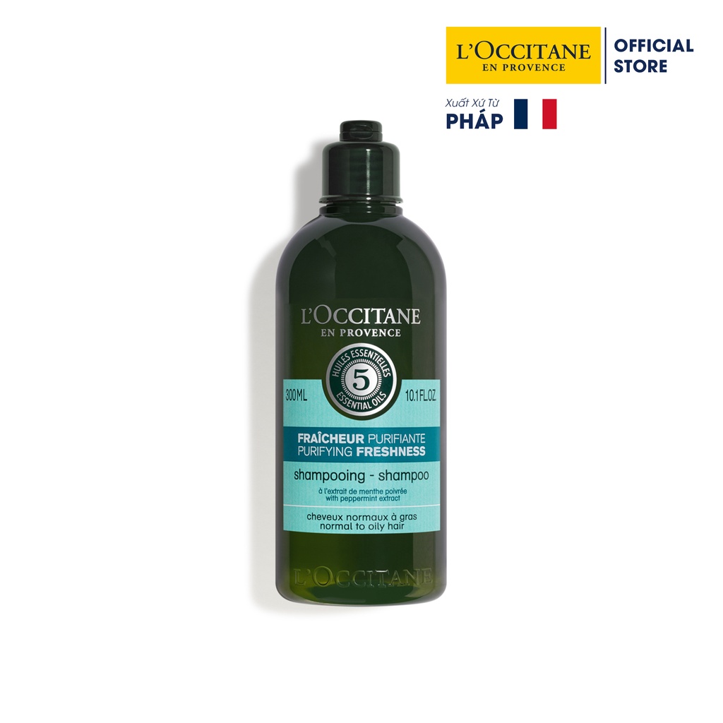 Dầu Gội L'Occitane chăm sóc tóc chuyên sâu cho da dầu Aro Purifying 300ml