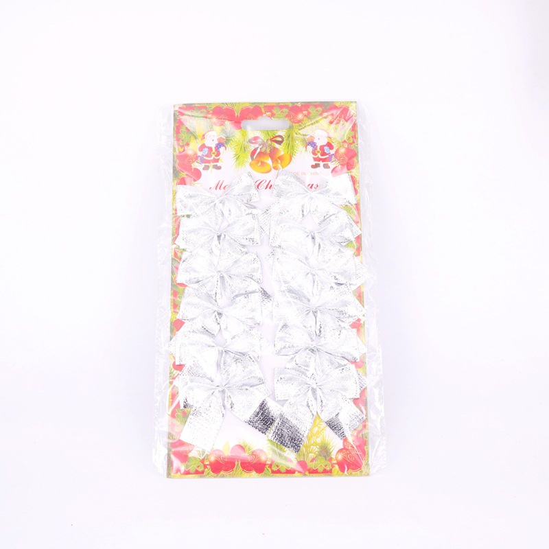 Set 12 nơ đỏ/bạc/vàng trang trí phụ kiện decor giỏ quà, quà tặng