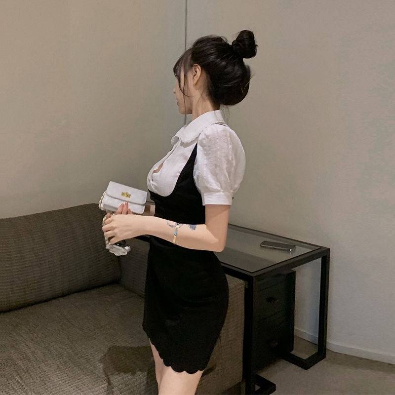 Đầm Body Ngắn Tay Phồng Giả Hai Lớp Thời Trang Mùa Hè Dành Cho Nữ