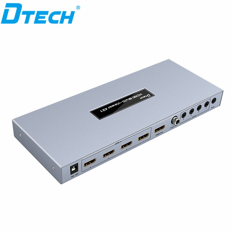 Bộ chia HDMI 4 ra 1 Dtech DT 7056 + remote, full HD