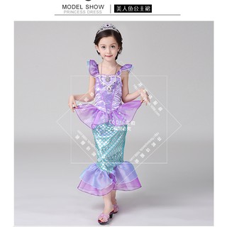 Đầm bé gái nàng tiên cá D595, váy bé gái tạo hình nàng tiên cá, váy nàng tiên cá bé gái 3 - 7 tuổi