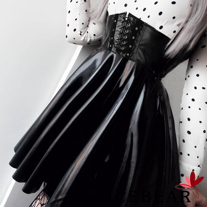 Chân váy da lưng cao thời trang cho nữ