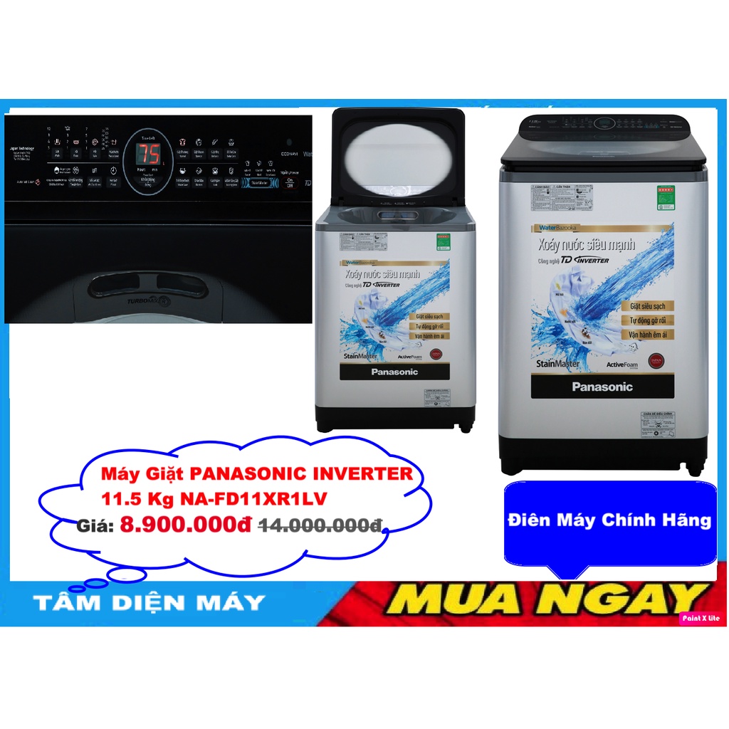 Máy Giặt PANASONIC INVERTER 11.5 Kg NA-FD11XR1LV