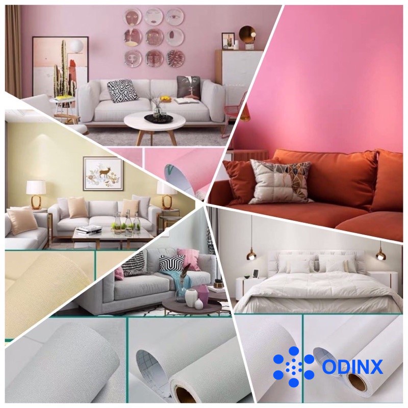 10m Giấy dán tường một màu  - 10m decal dán tường màu trơn có keo sẵn thời thượng ODINX