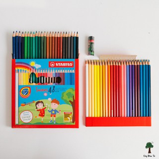 Bộ 48 Bút Chì Màu Stabilo Swans (Tặng Kèm Gôm)