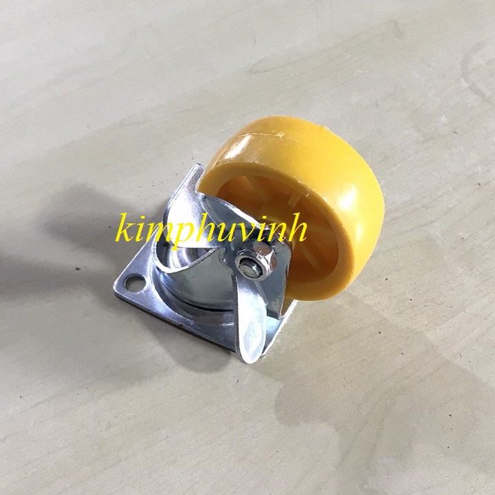 2 CÁI - 70MM BÁNH XE VÀNG - BÁNH XE VÀNG CÓ KHÓA- BÁNH XE ĐẨY KỆ VÀNG 7P