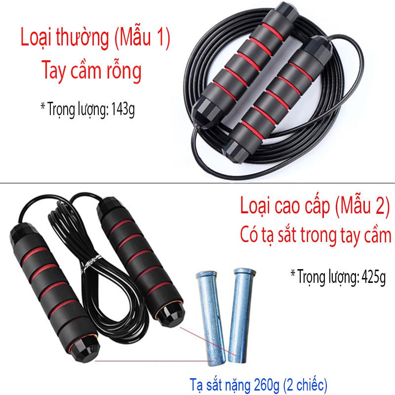 Dây Nhảy Tập Thể Dục Thể Thao Dây Nhảy MUAY BOXING Lõi Thép (Tạ Sắt) Cao Cấp 2,7m Siêu Rẻ Siêu Bền Có Thể Cắt Bớt Dây