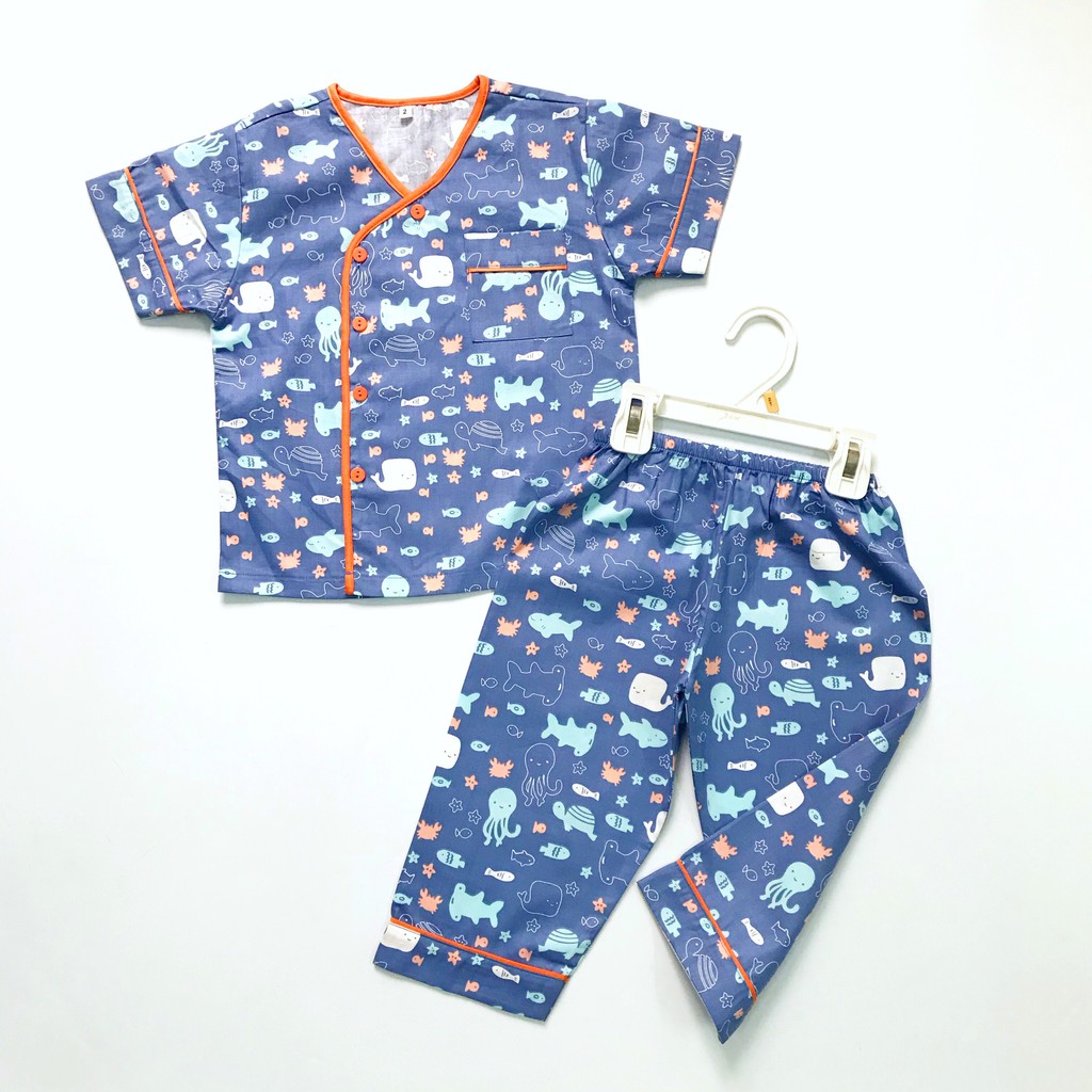 Pijama tay ngắn cho bé vải cotton mềm mịn hút mồ hôi - Nhiều mẫu 10-45kg