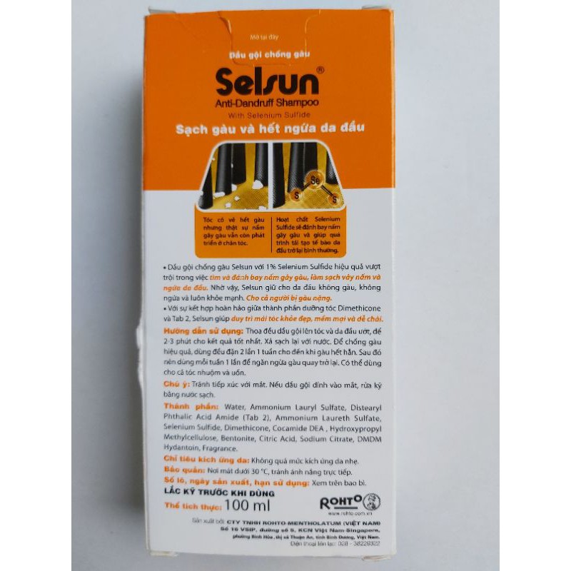 Dầu gội chống gàu Selsun với 1% Selenium Sulfide 100ml