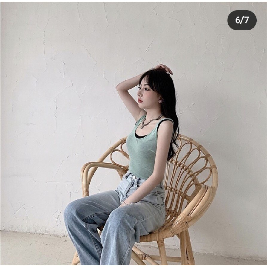 [ FREESHIP ] QUẦN JEAN ỐNG RỘNG NỮ LƯNG CAO LOANG MÀU NHẠT LAI CUỐN CÁ TÍNH