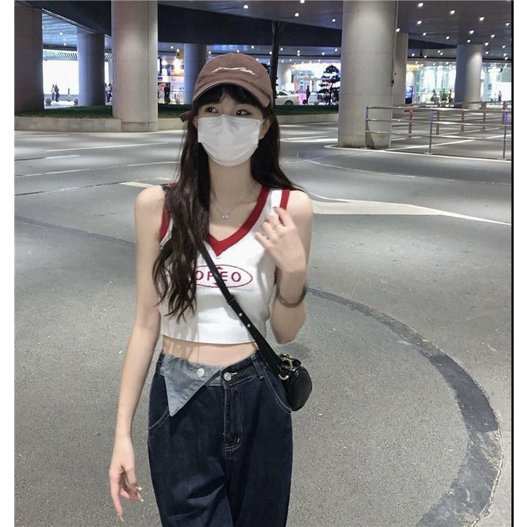 Áo Hai Dây Dáng Ngắn Ngọt Ngào Phong Cách retro Mỹ Cho Nữ áo yếm JL-MX-04