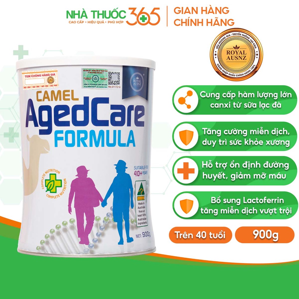 Sữa Lạc Đà Hoàng Gia Úc AGED CARE FORMULA Bổ Sung Dinh Dưỡng Cho Người Trên 40 Tuổi 900g