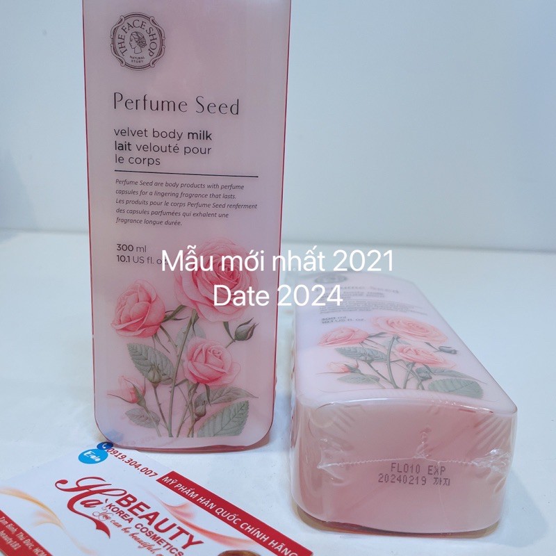 Sữa dưỡng thể dưỡng ẩm tốt trắng da thơm lâu hương nước hoa hồng The Face Shop Perfume Seed Velvet Body Milk 300ml | BigBuy360 - bigbuy360.vn