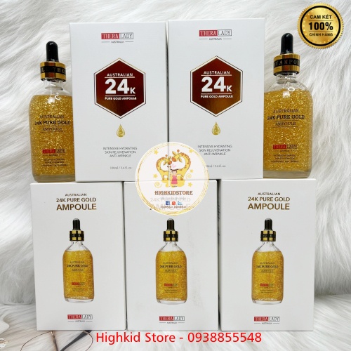 (Tặng kèm thanh lăn) Serum vàng 24k Pure gold ampoule 100ml