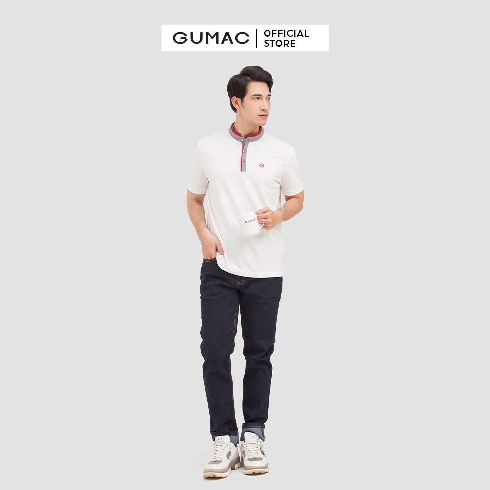 [Mã WABRGUM giảm 10% tối đa 30K đơn 99K] Áo polo nam cổ trụ phối màu GUMAC kiểu dáng lịch lãm, nhiều màu ATNB398