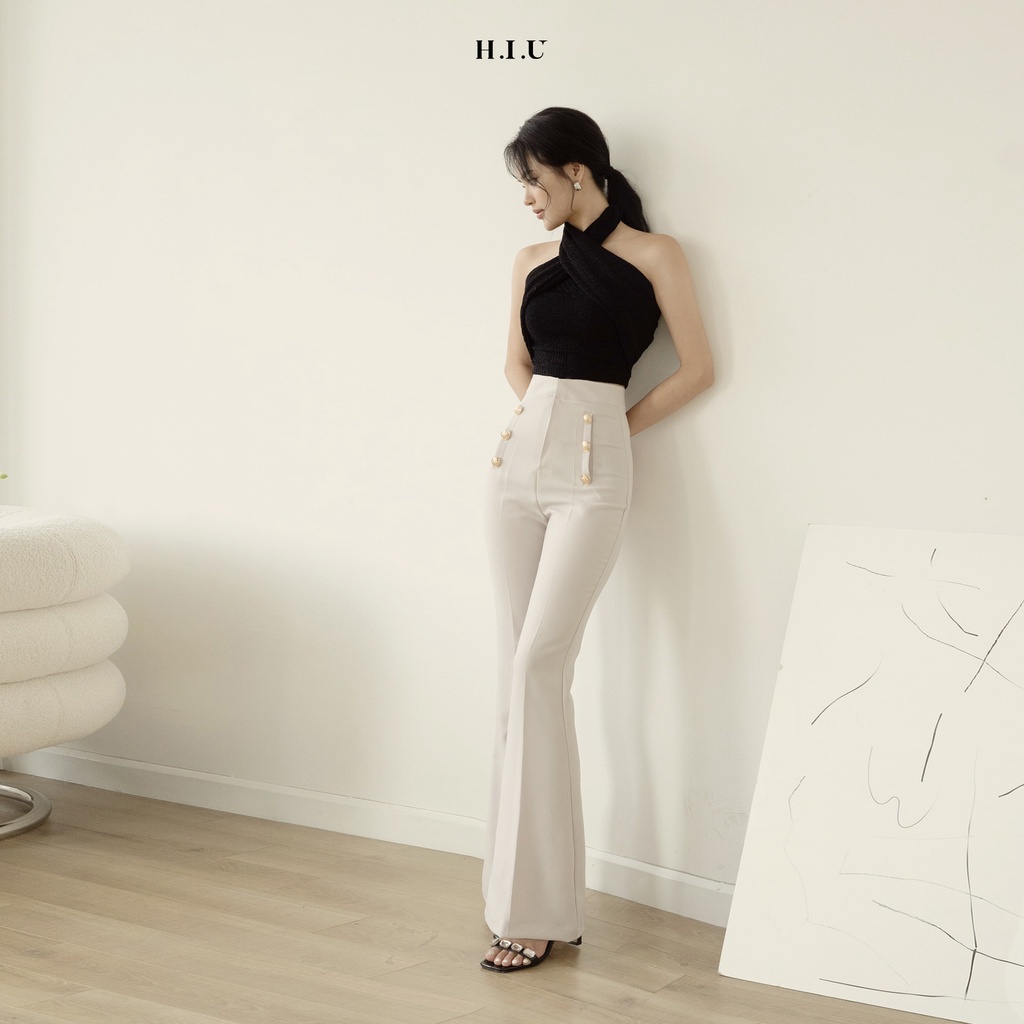 Quần dài nữ Sakin ống vẩy cạp cao H.I.U Fashion , chất liệu tuyết mưa poni cao cấp ống rộng trendy con gái HIU design